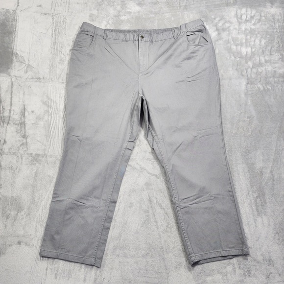 Woman Within Denim - Woman Within Jeans Women 32W Gray Straight Leg Denim Casual Elastic Waist Preppy